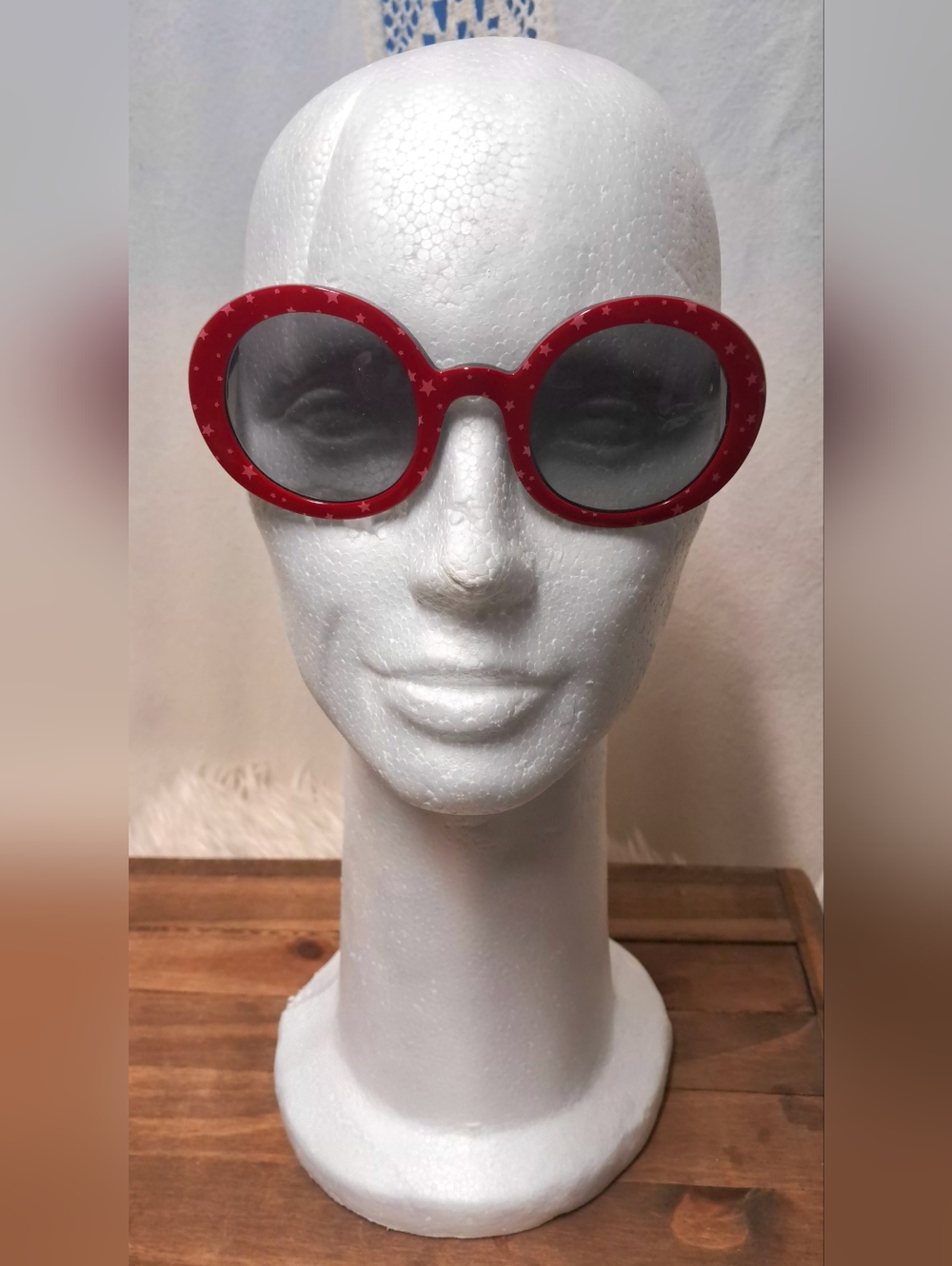 Miu Miu Red Star Round Sunglasses